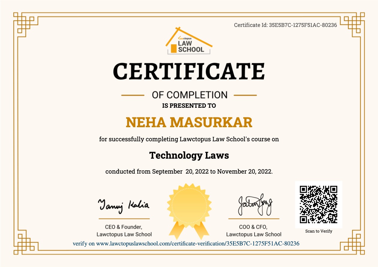 Certificate Verification - Lawctopus Law School